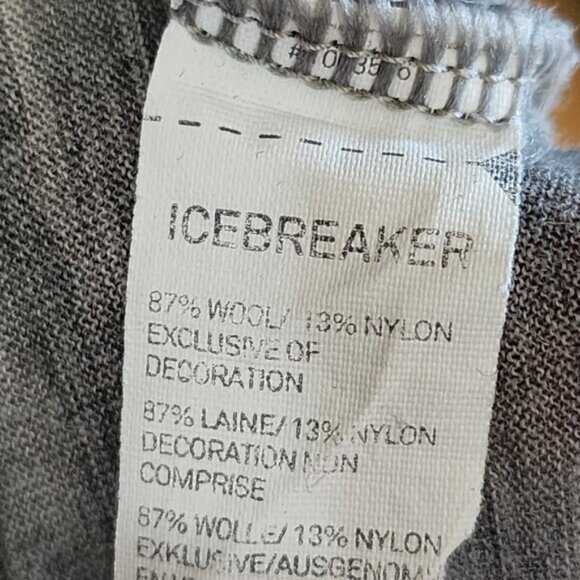 Icebreaker Gray Mountains Print 87% Wool Short Sleeve T-Shirt - Picture 4 of 4